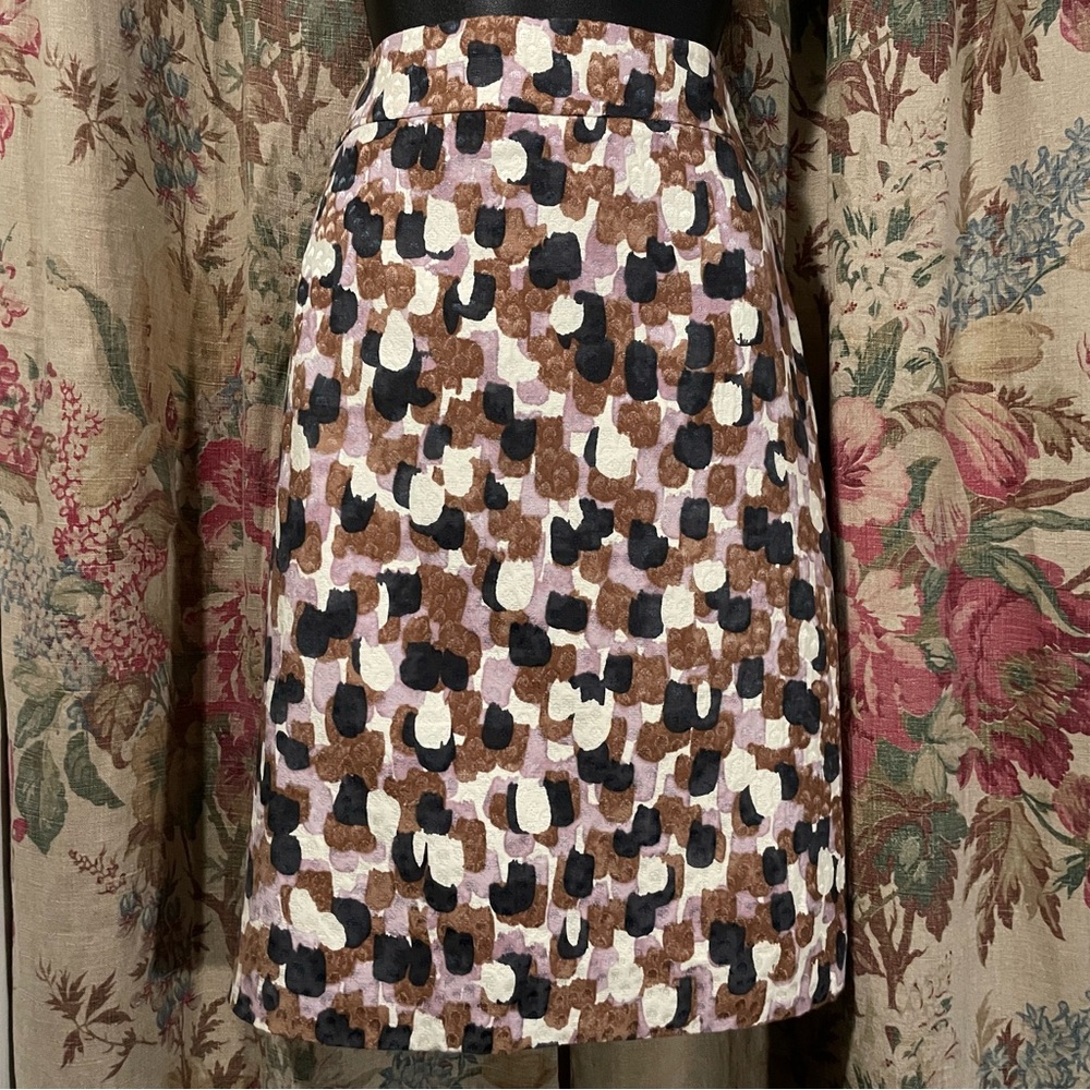 J CREW Spring 2010 Brown Black White Gray Skirt